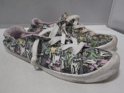 GA2 Bobs Skechers Beach Bingo Kitten Bitten Cat Women's Size 9 Sneakers Shoes