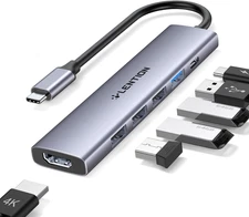 LENTION USB C Hub Multiport Adapter with 100W PD Charging, 4K HDMI, 4 USB-A Data