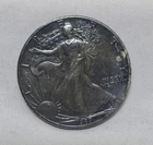 1989 WALKING LIBERTY ONE DOLLAR COIN, 1 OUNCE FINE SILVER....WITH TONING