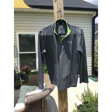 Under armour youth 1/2 zip pullover athletic logo neon yellow sz yxl extra large