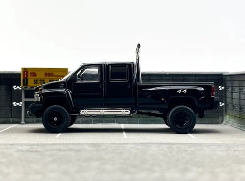 GOC 1:64 Black GMC Top kick 4500 Muscle Pickup Truck Ironhide Model Diecast - Picture 5 of 9