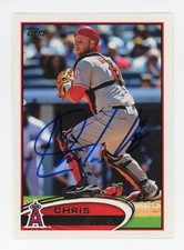 SIGNED BASEBALL CARD AUTO TOPPS 2012 CHRIS IANNETTA LOS ANGELES ANGELS #US93