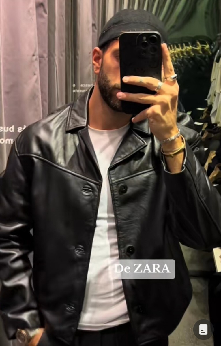ZARA MAN REAL LEATHER JACKET BOMBER AVIATOR STYLE SIZE L-XL ZARA MAN REAL LEATHER JACKET BOMBER AVIATOR STYLE SIZE L-XL