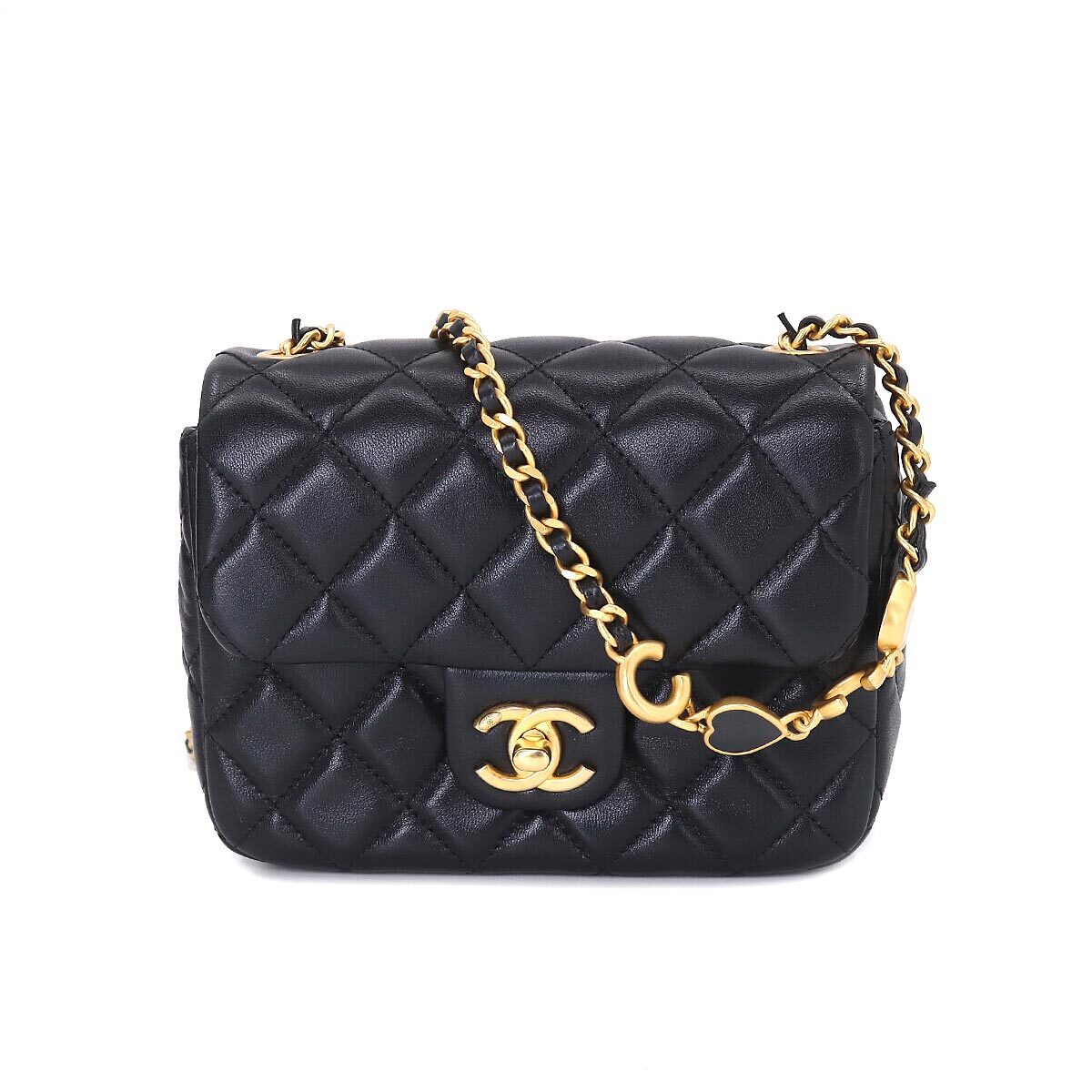 Chanel Mini Matelassé Black Leather Shoulder Bag (Pre-Owned)