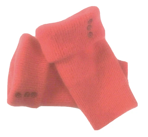FINGERLESS GLOVES RED ANGORA WOOL LAMBSWOOL M - L MEDIUM - LARGE WOMEN'S LADIES