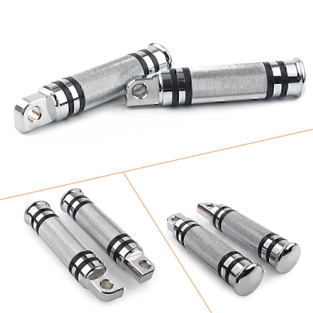1 Pair Passenger Foot Peg Male Mount Footpegs Footrest For Harley Chrome 10mm