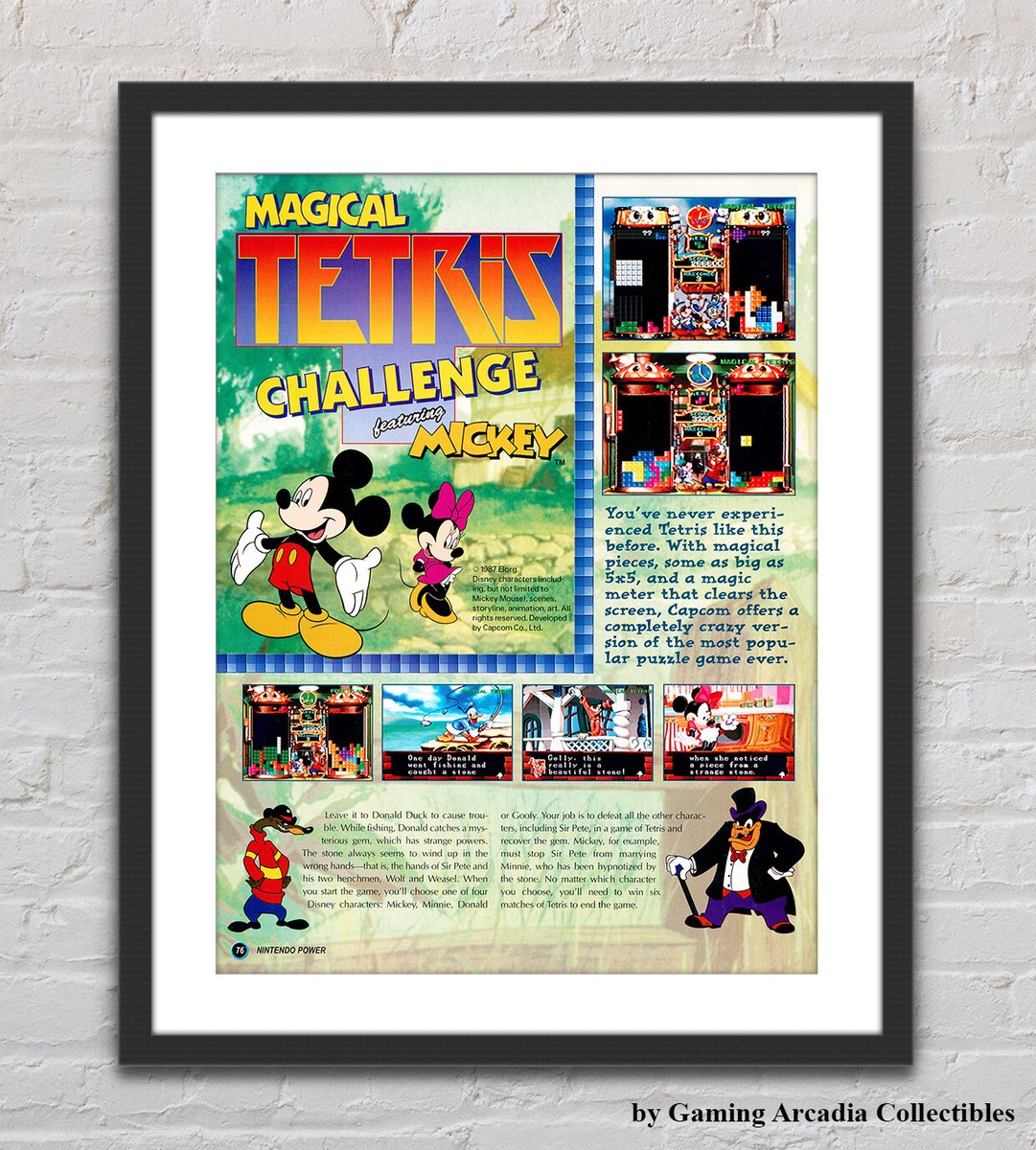 Magical Tetris Challenge Featuring Mickey N64 Glossy Promo Poster 