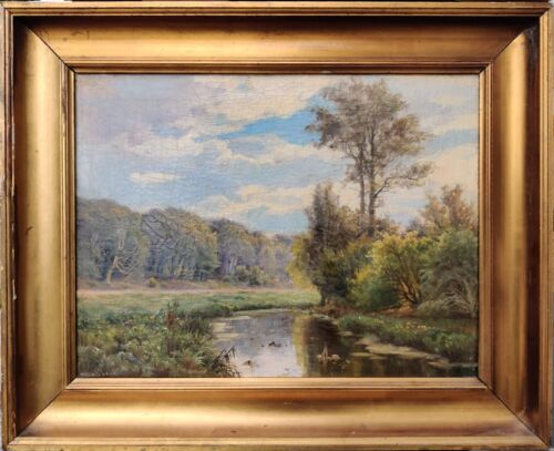 A. Jacobsen: FOREST SCENE, original oil