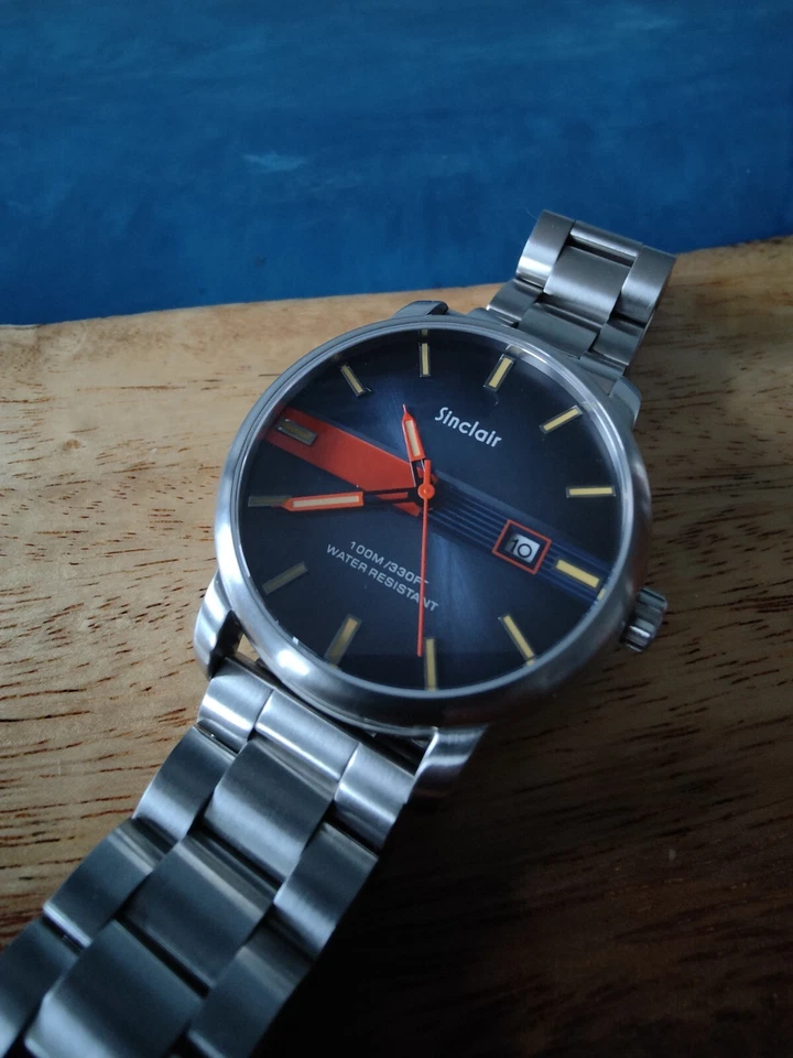 Reloj de cuarzo Sinclair Miyota 2315 - esfera azul + correa de silicona naranja y rollo de viaje Foto 4 de 4