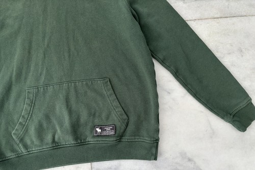 Abercrombie Kids Hoodie Pullover Green Fleece Logo Boys Size 13/14 - Picture 3 of 12