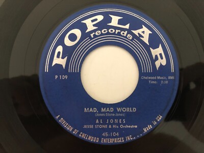 '57 Rockabilly 45 AL JONES Mad Mad World POPLAR hear