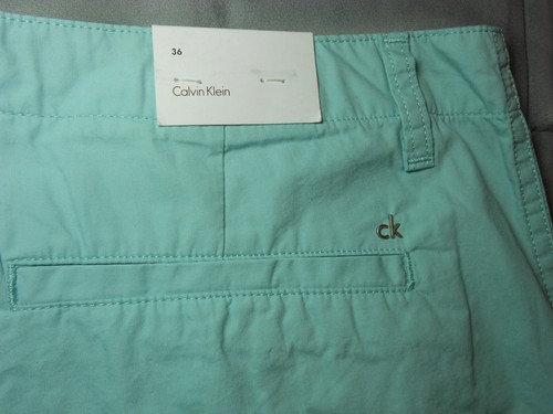 NEW CALVIN KLEIN size 36 shorts aqua blue 100% COTTON NWT $59.50 men's