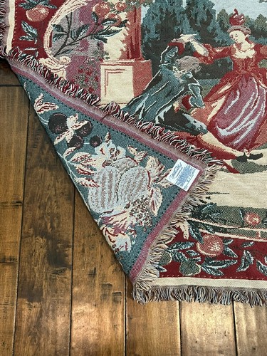 Vintage Goodwin Weavers COLONIAL WILLIAMSBURG TAPESTRY BLANKET~Fringe*Throw* - Picture 19 of 19