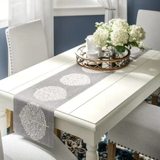 Andrei Table Runner gray 16W"72L" TR72Elmwood print 
