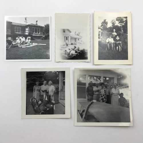 Vintage Black and White Photo Lot of 20 Backyard Summer People Family Party - Picture 5 of 6