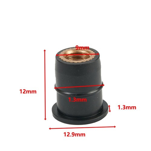 10 écrous néoprène M6 - Un must-have pour toute fixation de panneau moto et VTT - Photo 3/12