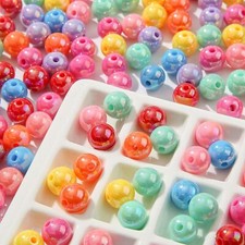 10mm Acrylic Beads Ab Color Assorted Colors Small, ab-rainbow
