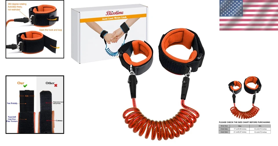 Eslabón de muñeca de seguridad ajustable para niños pequeños - diseño cómodo anti-perdida Foto 2 de 4