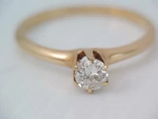 BEAUTIFUL VINTAGE OB OSTBY BARTON SOLID 14K GOLD .40 CT DIAMOND RING sz 7 1/2