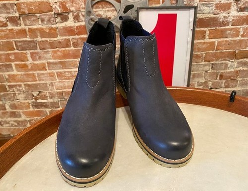 Blue Leather Chelsea Ankle Boot 