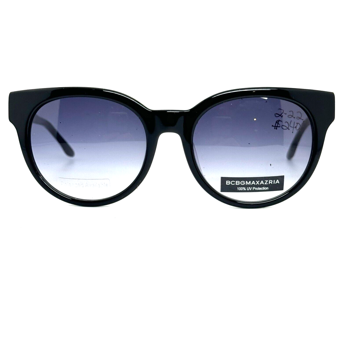 BCBG vintage black rectangular sunglasses  and gradient lenses. Black Classic Metal Rectangle Gradient Sunglasses with Gray  main image 3