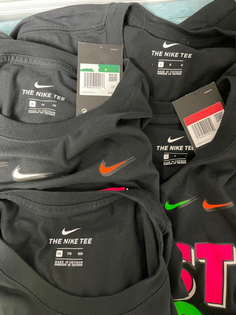 シャツ New Mens Nike Black Just Do It Standard Fit Cotton S/S Tee Shirt