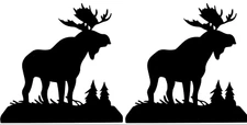 Moose Scene Outdoors Two 5" Black Vinyl Decals Car Truck Camper RV Window Laptop
