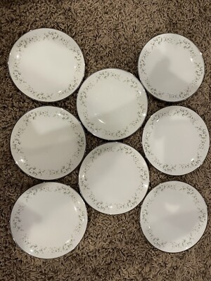 8 Noritake ANNABELLE w/PLATINUM 6 1/4'' BREAD PLATES  #6856