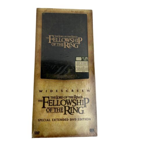 The Lord Of The Rings Fellowship Of Ring 4 Disc Extended Widescreen DVD Set Box - Afbeelding 1 van 15