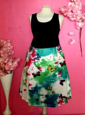 PLUS SIZE GREEN FLORAL DRESS ( SIZE 3XL )