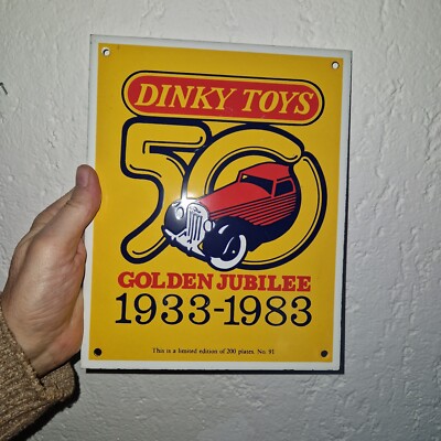 Plaque émaillée Dinky Toys 50 Ans – Série Limitée N°91/200 – 1983