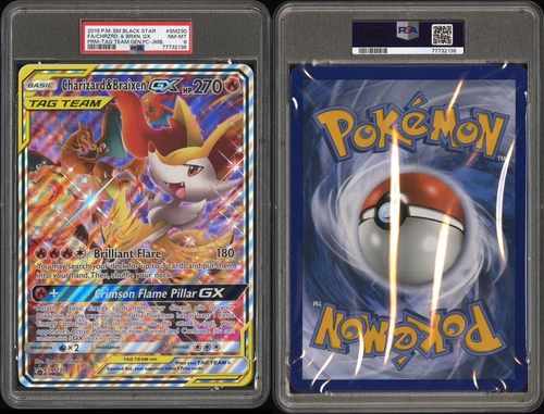 Charizard & Braixen GX SM230 SM Holo Black Star Promo PSA 9 MINT