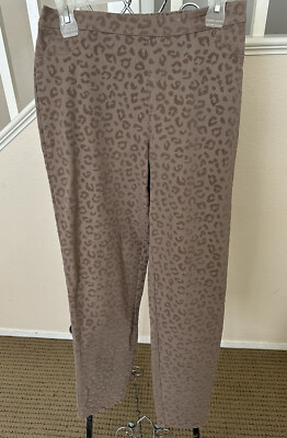Isaac Mizrahi Live!  24/7 Stretch Flocked Leopard Print Ankle Pant Size 4 NEW