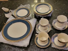 21 Piece Service for 4 MIKASA L2826 Grande Ivory IMPERIAL LAPIS Fine Bone China