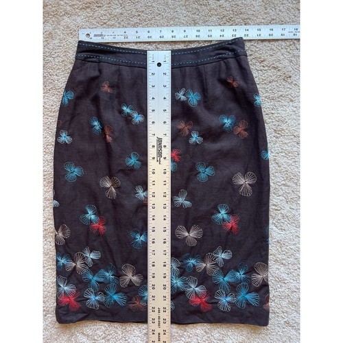 Alfani Pencil Skirt Size 4 Y2K Embroidered Fairy Coquette Whimigoth Cottagecore - Picture 2 of 9