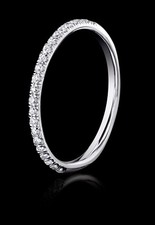 micro pave set diamond wedding band women 14 karat white gold 