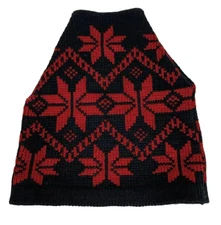 Wigwam 100% Wool Winter Beanie Hat~Blue Red Fair Isle Snowflakes Nordic USA