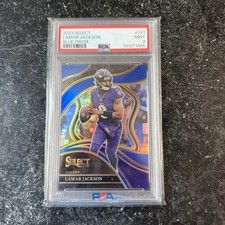 2023 Panini Select - Club Level Lamar Jackson #241 Blue Prizm /99 PSA 9 Ravens