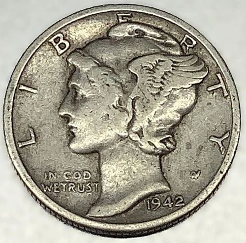 1942-D Mercury Dime 10c Good Circulated Condition 90% Silver US Coin - 3266