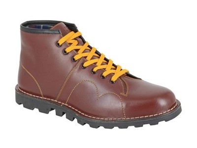 Grafters Unisex Original Retro Monkey Boots Leather Wine Classic 1960