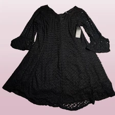 NAIF Black Crochet Lace Bell Sleeve Dress Women’s Size 1X