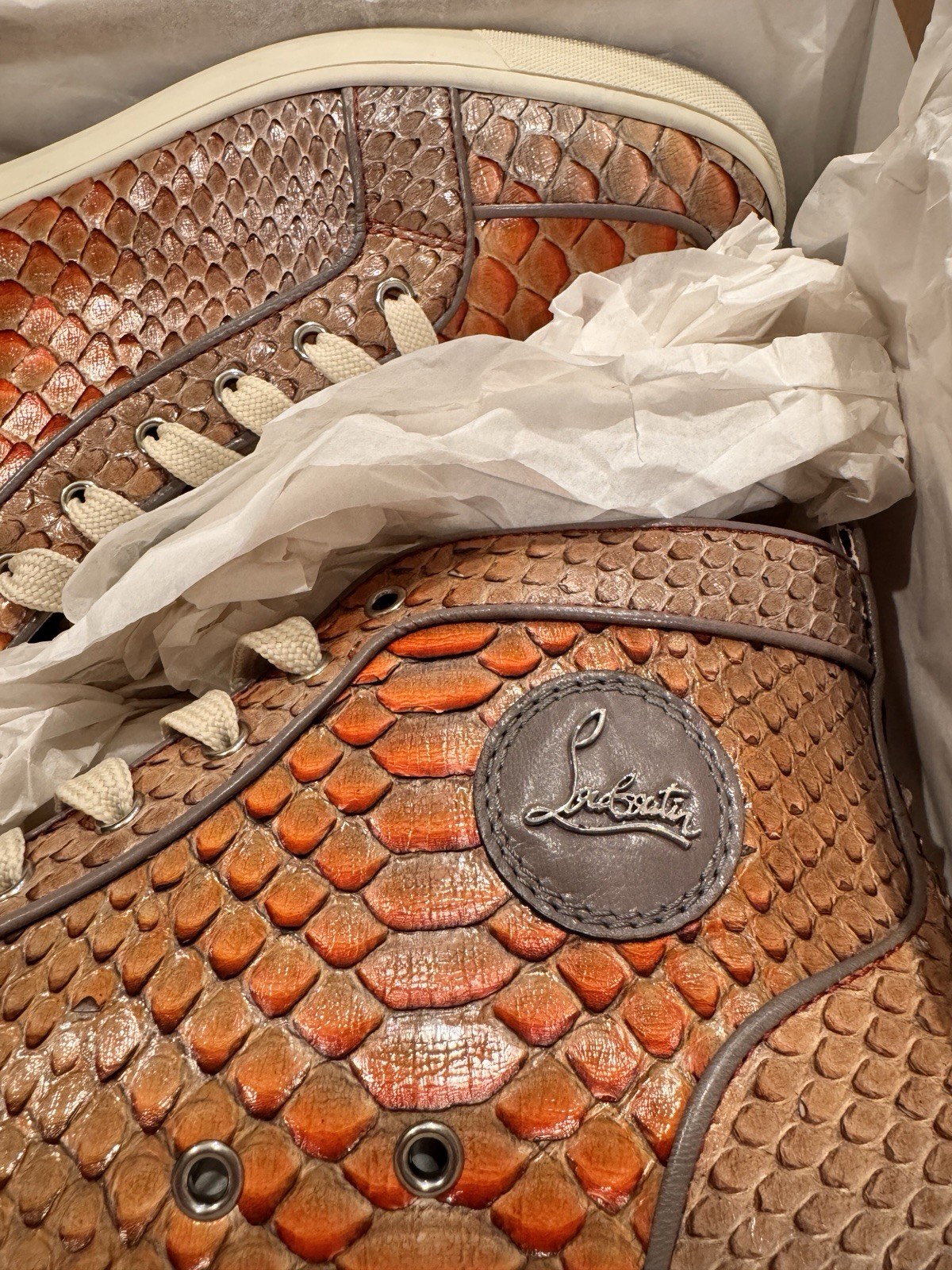 RARE Louboutin RANTUS ORLATO FLAT PYTHON FAIRY TA… - image 11