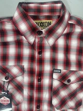 NWT Dixxon Flannel Co Shirt Mens Large Red Pre Pleat Hollywood Yellow Tag