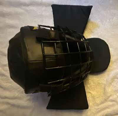 Black Protective Headgear with Face Shield Cage-Used mainly for K9 Training