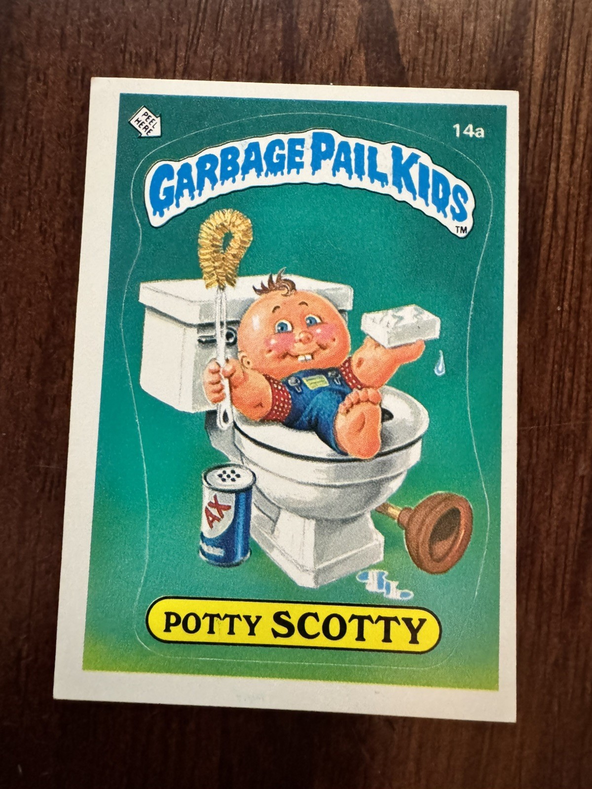 1985 Topps OS1 Garbage Pail Kids Series 1 Potty Scotty, Matte