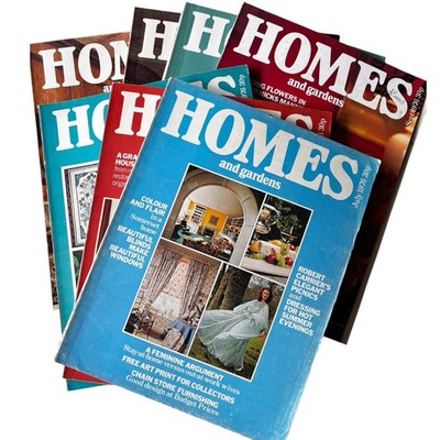 HOMES AND GARDENS MAGAZINES 1976 Back Issues LIVING 1970's & Magazine RECIPES