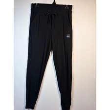 Alo Yoga Ribbed Joggers Women Medium Black Excellent Drawstring Knit Pants