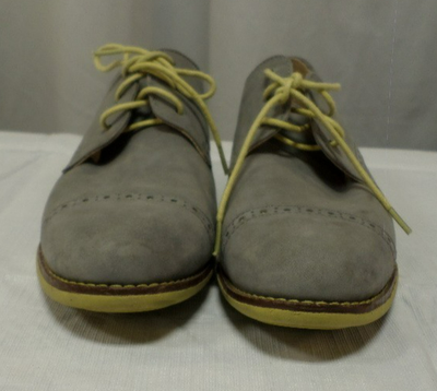 Gray/yellow Cole Haan leather shoes DESIGNER COLE HAAN LACE UP CAUSAL WORK DRESS GRAY/YELLOW  main image 2