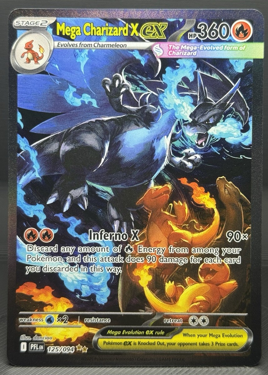 Mega Charizard x EX 125/094 SIR Phantasmal Flames Pokemon TCG