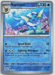Vaporeon 134/165 Reverse Holo Rare SV: Scarlet & Violet 151